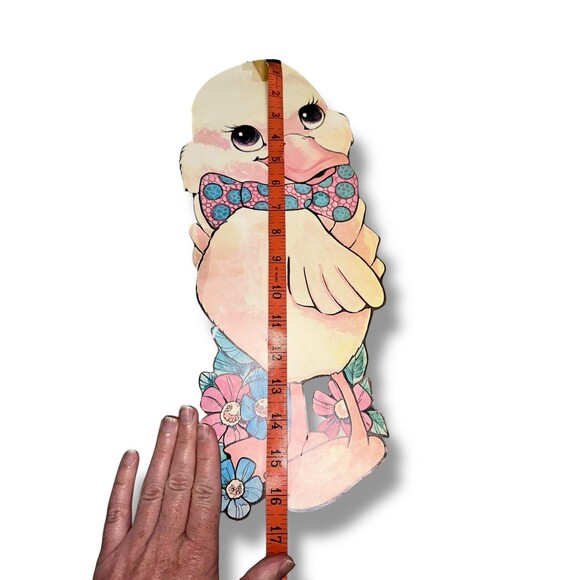 Vintage Easter Duck Die-Cut Decoration Cardboard Paper Spring Wall Hanging 1950s - Picture 4 of 9
